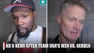 KD calls Team USA the BEST TEAM hes ever been on + Kerr gives credit to Steph Curry   ESPN