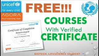 UNICEFs FREE online COURSES  International CERTIFICATE  Biotech Lifescience student must Enroll.