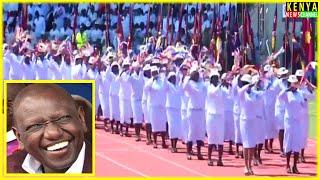 BEAUTIFUL MOMENT as Salvation Army Women March in front of Ruto during Church Service Ulinzi Stadium