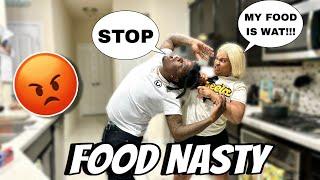 TELLING MY GIRLFRIEND HER FOOD IS NASTY SHE SNAPPED  #food #couple