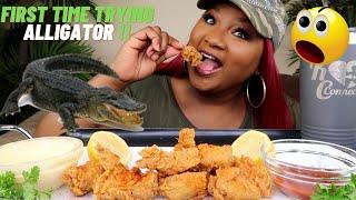 TRYING ALLIGATOR FOR THE FIRST TIME  FRIED ALLIGATOR MEAT MUKBANG 먹방쇼