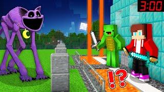 Scary CATNAP MONSTER vs Security House in Minecraft Challenge Maizen JJ and Mikey
