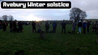 Avebury Stone circle Winter solstice 2023 wild camping sunset night hike and sunrise celebration.