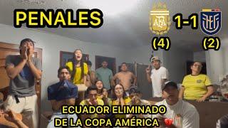 PENALES ARGENTINA VS ECUADOR  REACCIONES Hinchas Ecuatorianos  4tos de Final Copa América 2024