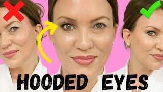 HOODED EYE HACK.....in 30 seconds SAGGY DROOPY EYELIDS INSTANTLY LIFTED