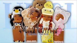 {4} ️ANIMAL THEMED ROBLOX GIRL OUTFITS-- accessories and hair codes INCLUDED