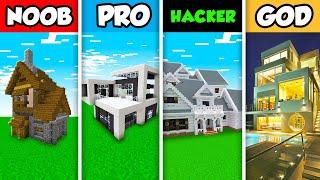 Minecraft NOOB vs. PRO vs. HACKER vs GOD  LUXURY FAMILY HOUSE BUILD CHALLENGE in Minecraft