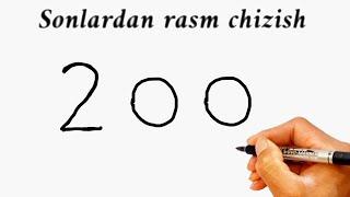 200 Sonidan mushuk rasmini chizish .