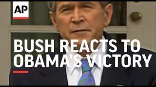 President Bush reacts to Obamas victory in 2008 election