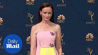 Alexis Bledel looks cute arriving on the 2018 Emmys red carpet