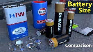 Battery Size Comparison  Smallest to world largest battery