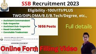 SSB Recruitment 2023 Online Form Filling Video  Defence Job Malayalam 2023