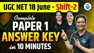 UGC NET Paper 1 Answer Key  UGCNET Paper 1 Complete Solution 2024  18 June Shift 2  JRFAdda