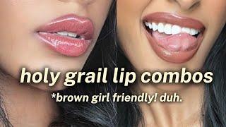 MY FAVORITE LIP COMBOS  step by step walkthrough BEST natural shades + products for melanin skin