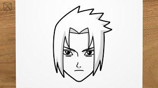 How to draw SASUKE Naruto Shippuden step by step EASY