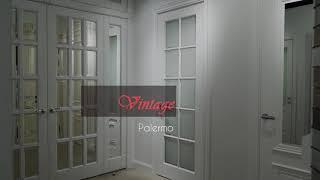 Межкомнатная дверь Palermo со стеклом английская решетка эмаль