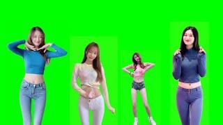 Female Dancer Green screen video  beautiful girl dance footage