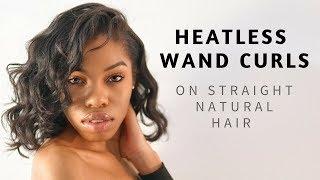 Heatless Wand Curls on Straight Natural Hair