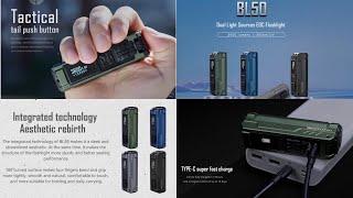 Imalent BL50 dual light source 3600 lumen  365nm UV LED rechargeable flashlight   OLED readout 