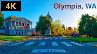 Downtown Olympia WA Driving Tour in Spring 2023.