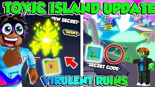 SPENDING $15000 TO MAKE The 1st SHINY *NEW SECRET* Virulent Ruins UPD 38 TOXIC ISLAND Clicker Sim