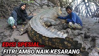 Edisi spesial️ambo nekat naik kedaratasli disarang buaya riska  tame crocodile from Indonesia