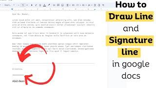 How to Draw a Line And Signature line in google docs 2023  Add Line And Signature Line