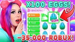 OPENING 100 MYTHIC EGGS 40000 ROBUX  Adopt Me Roblox Egg Hatching