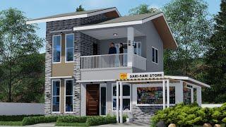 Amazing 2 Storey House with store  Pinoy House Design