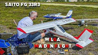 Black Horse PZL-104 Wilga 224m with Saito FG33R3 - Maiden flight  Iphone footage