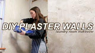 DIY Venetian Plaster Walls Without Limewash Paint  LAUNDRY ROOM MAKEOVER