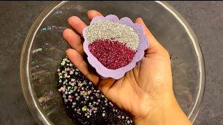 Asmr - baking soda cups + vinegar - plain baking soda - baking soda + colored sand