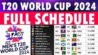 T20 World Cup 2024 Schedule ICC Mens T20 World Cup 2024 Schedule Date Time & Venues