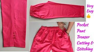 Very Easy Pocket Pant Trouser Cutting and stitching  Pant Cutting and Stitching  Pant Cutting