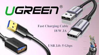 Кабель USB Type-C  Кабель удлинитель USB 3.0  Качественные кабеля от Ugreen