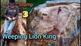 Stump Wood Carving   Weeping Lion King