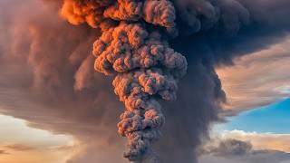 The eruption of Mount Etna covered Sicily with ash. Italy. Cataclysms