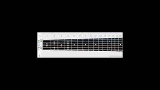 Notes Melodic F# Minor Mod Scale 2 Octaves Guitar No 2  C2 to C4 String and Finger Numbers