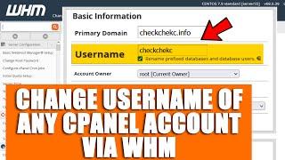 LIVE How to change Primary domain name of any cPanel account via WHM?
