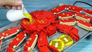 Eating GIANT KING CRAB Lego Seafood  Lego Cooking Food ASMR