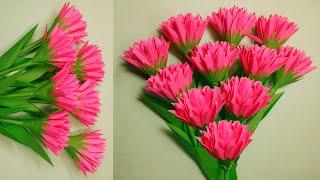 Easy Paper Flower Craft  DIY Paper Flower Making Ideas  Home Decor  Handmade Flowers