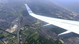 KLM Boeing 737-800 Takeoff from Amsterdam -  Along the Dutch Coast & Rotterdam Harbor 4K 60fps