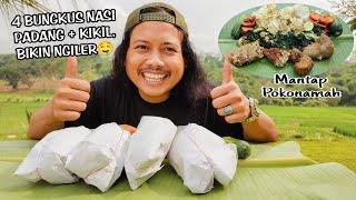 MUKBANG 4 BUNGKUS NASI PADANG + KIKIL & Ayam Goreng di tengah sawah