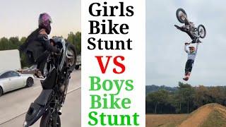 Girls vs Boys  Bike Stunt  Boys vs Girls