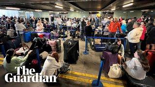 Passengers stuck in long queues after power cut at Manchester airport