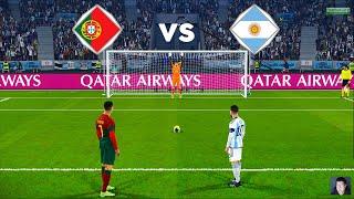 Portugal Vs Argentina - Penalty Shootout 2023  Messi vs Ronaldo  eFootball PES Gameplay