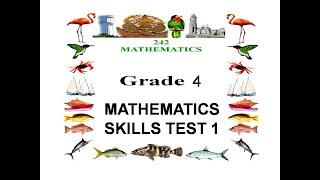 Grade 4 Mathematics Skills Test 1