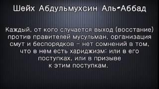 Шейх Аббад Каждый кто считает дозволенным выходить против правителя имеет свойства хариджитов