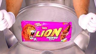 LION - Brownie Style Ice Cream Rolls Satisfying Dessert Creation ASMR