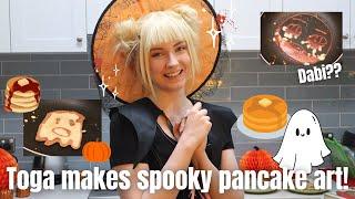 Toga Makes Halloween Pancake Art ft. League of Villain Pancakes?  My Hero Academia Cosplay